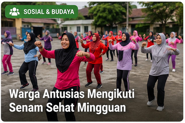 Warga Antusias Mengikuti Senam Sehat Mingguan